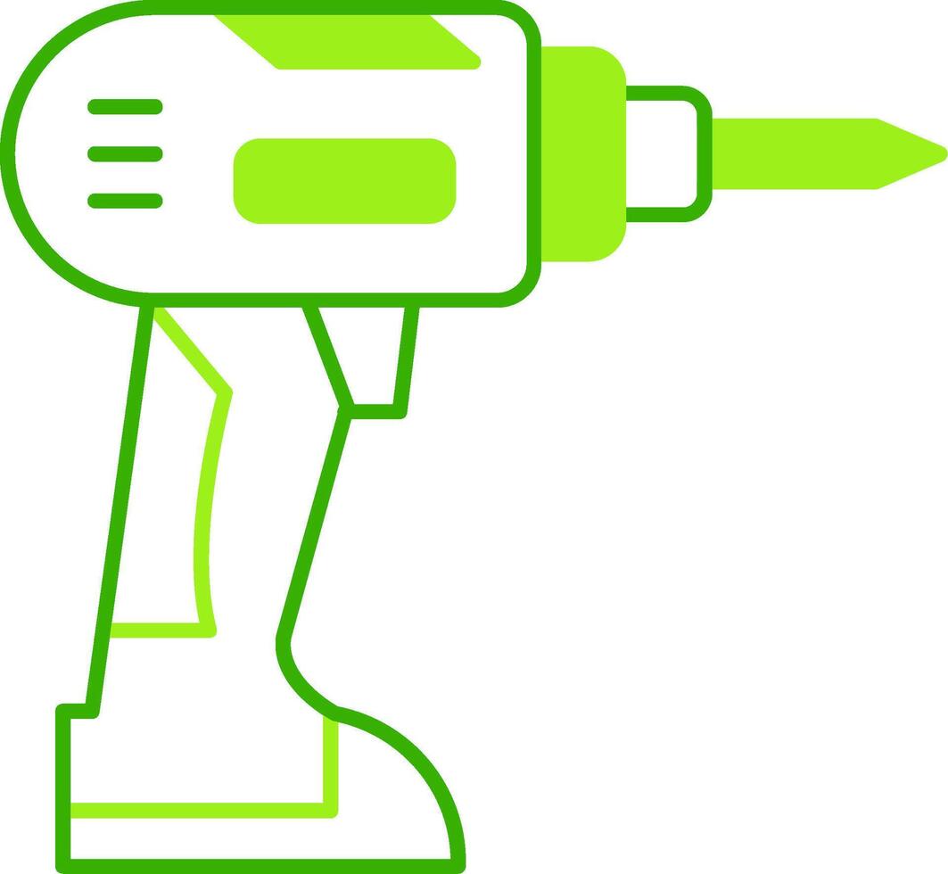 Cordless Drill Green Tone Icon vector