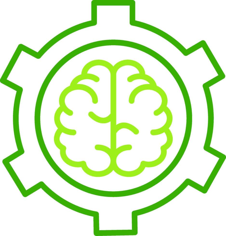 Brain Functions Green Tone Icon vector