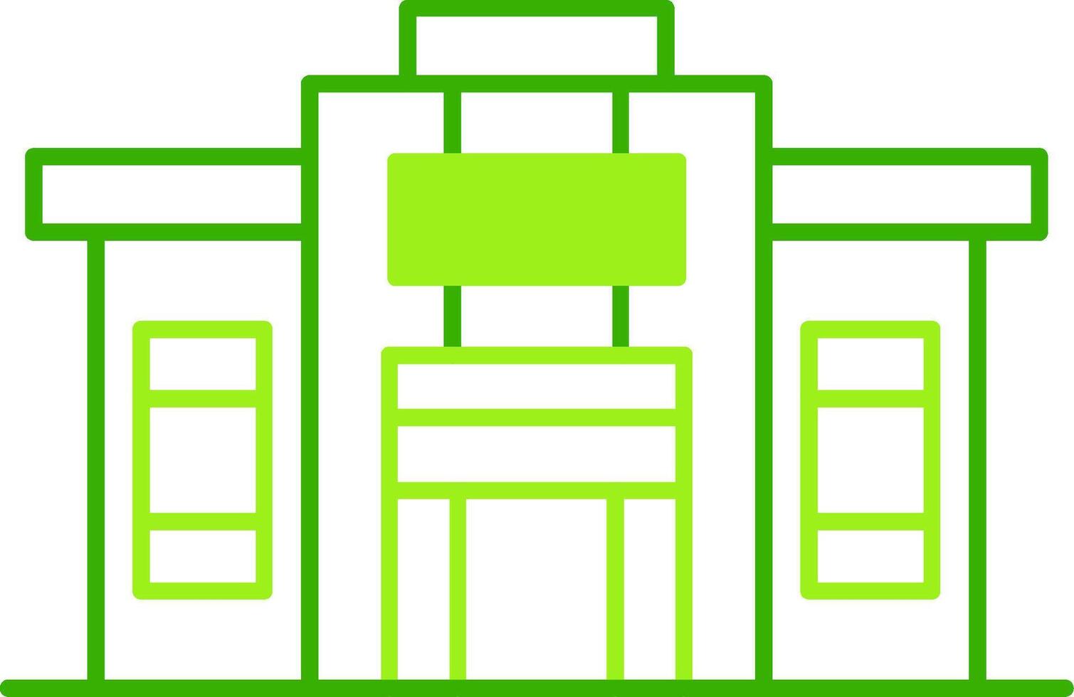 Institute building Green Tone Icon vector