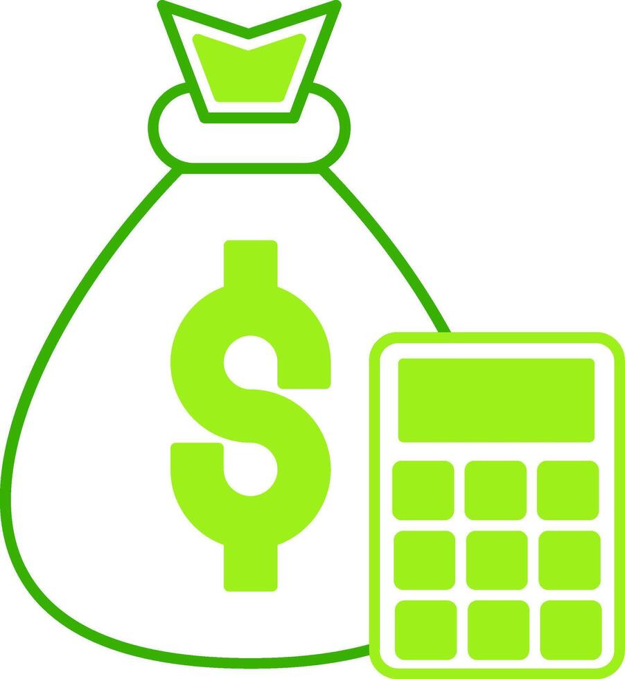 Money Bag Green Tone Icon vector