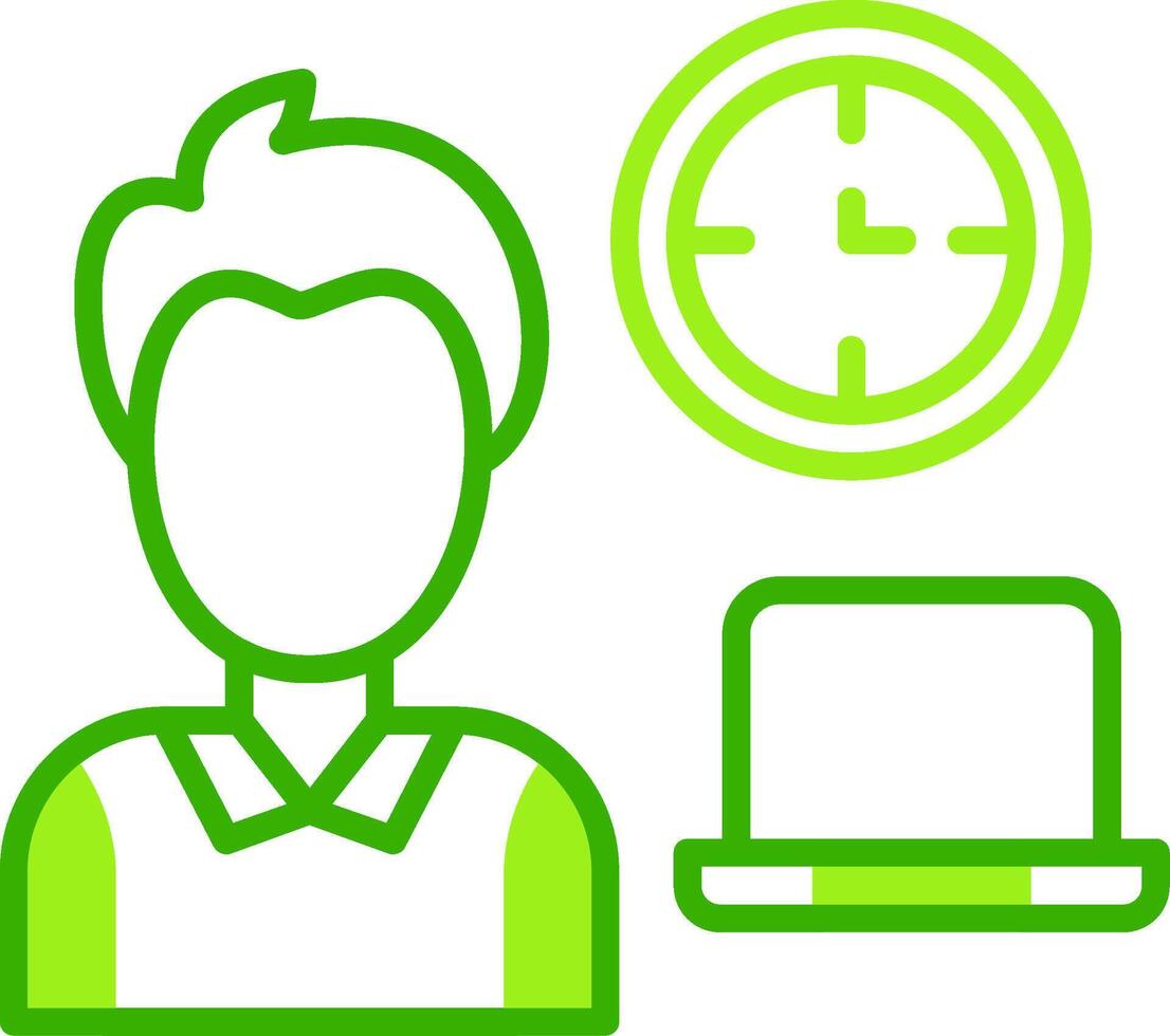 Working Hours Green Tone Icon vector