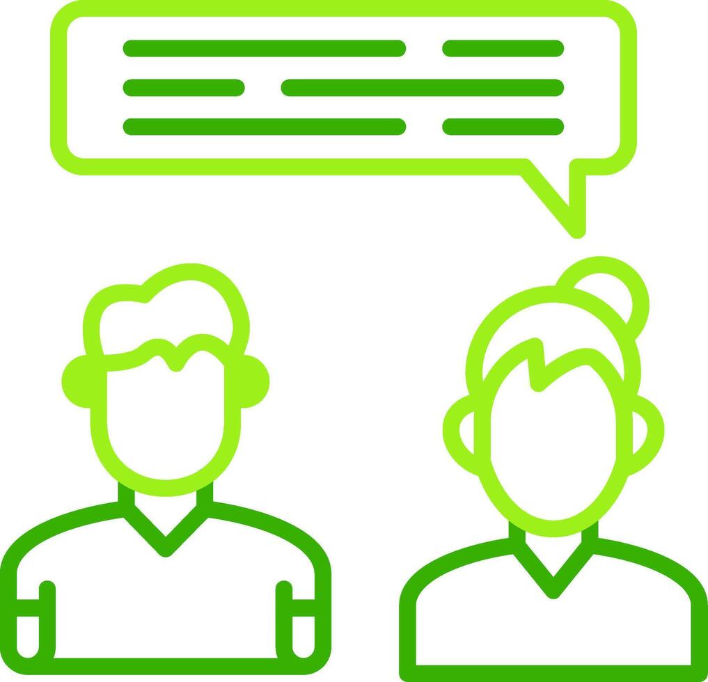 In Person Meeting Green Tone Icon vector