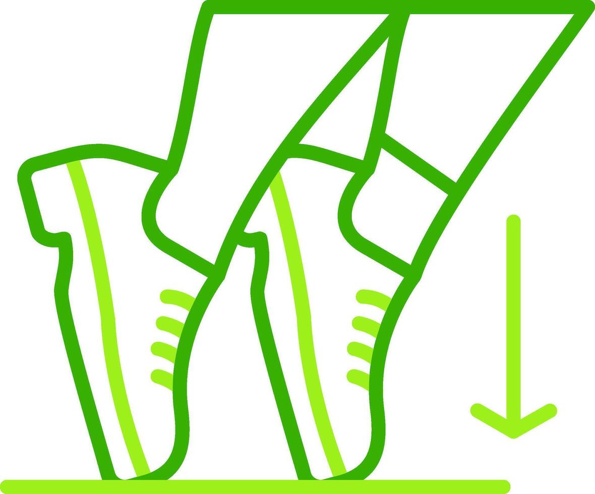 Toe Stand Green Tone Icon vector