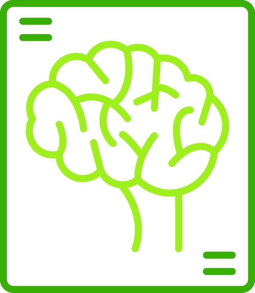 Brain X Ray Green Tone Icon vector