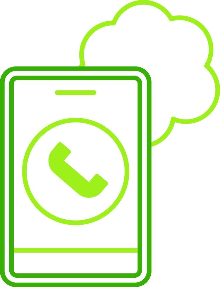 Cloud Based Calling Green Tone Icon vector