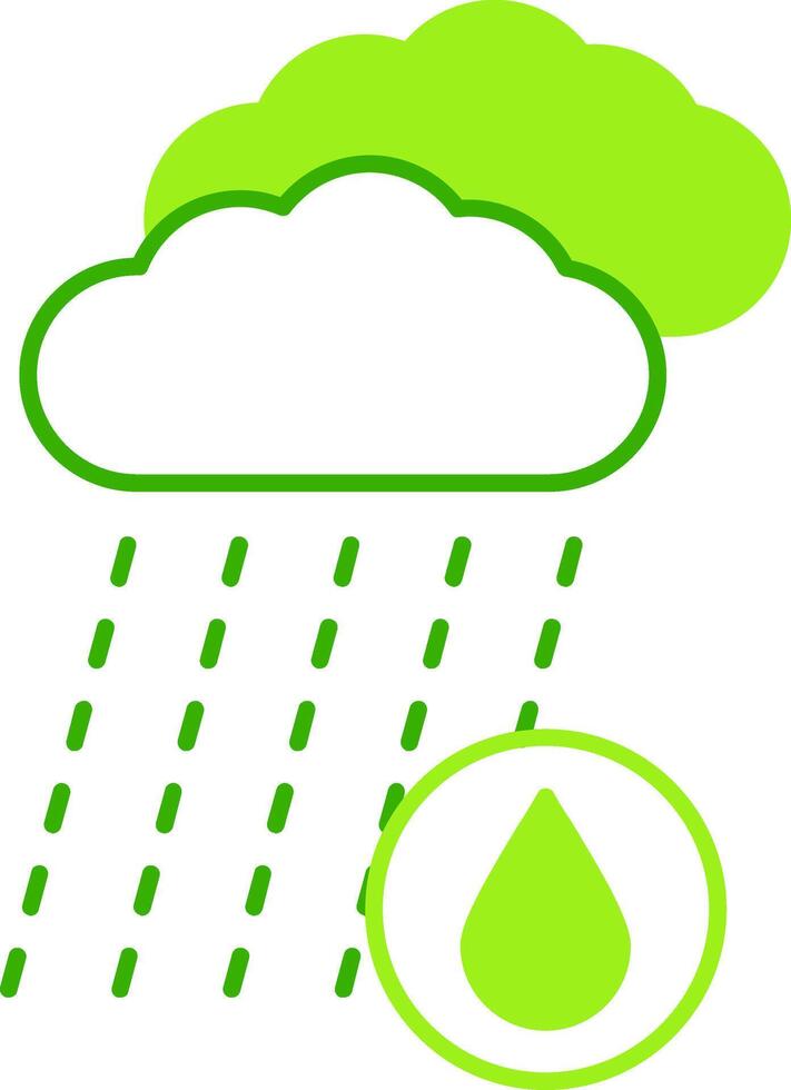 Rain Green Tone Icon vector