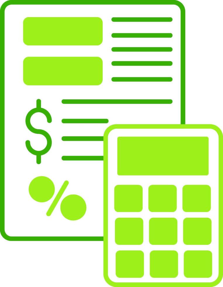Expense Calculation Green Tone Icon vector