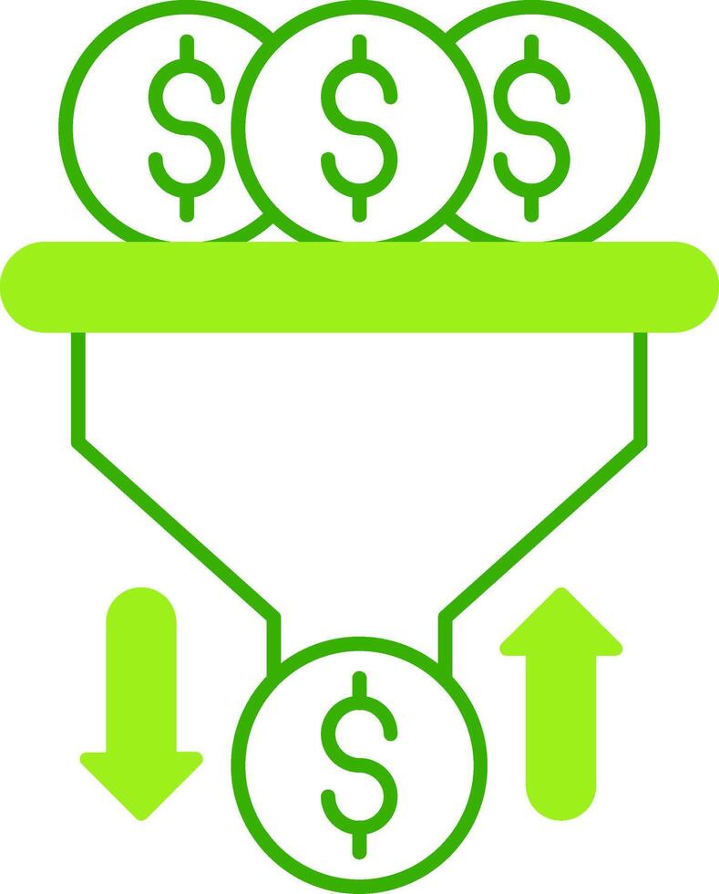Cash Sales PipeGreen Tone Green Tone Icon vector