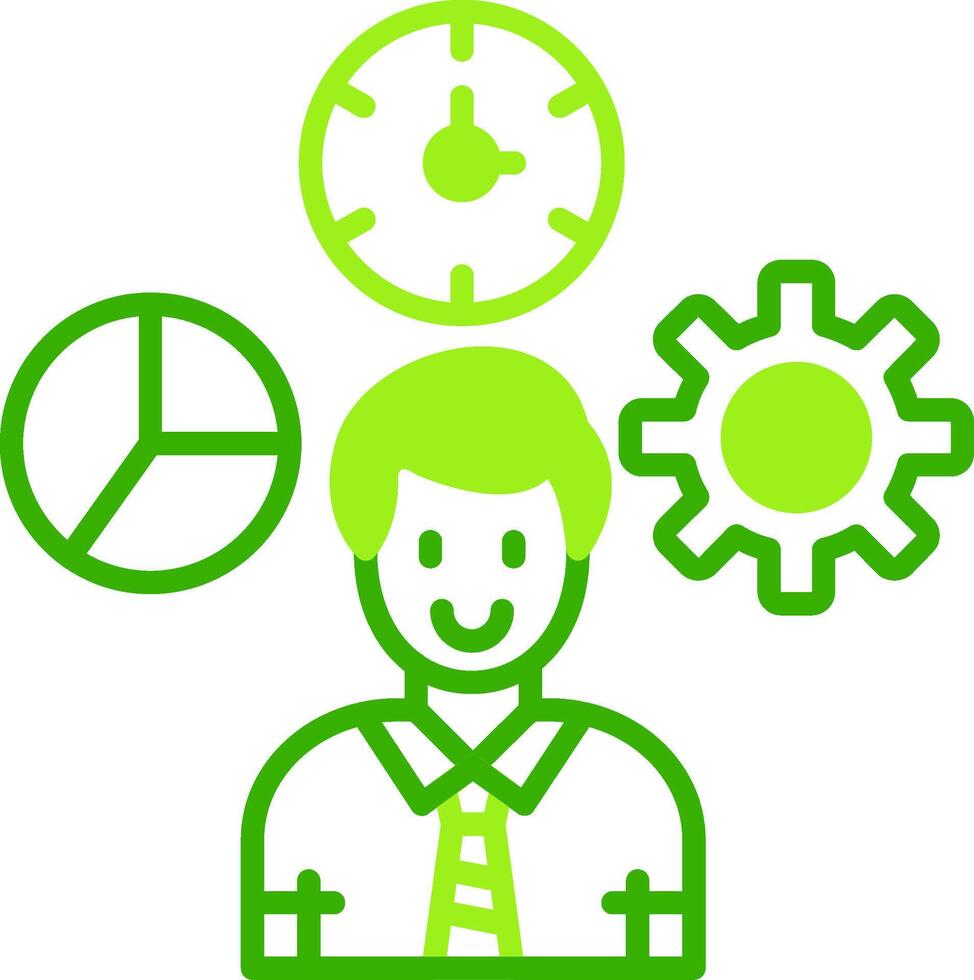Flexible Job Hours Green Tone Icon vector