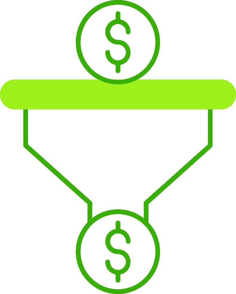 Dollar Sales PipeGreen Tone Green Tone Icon vector