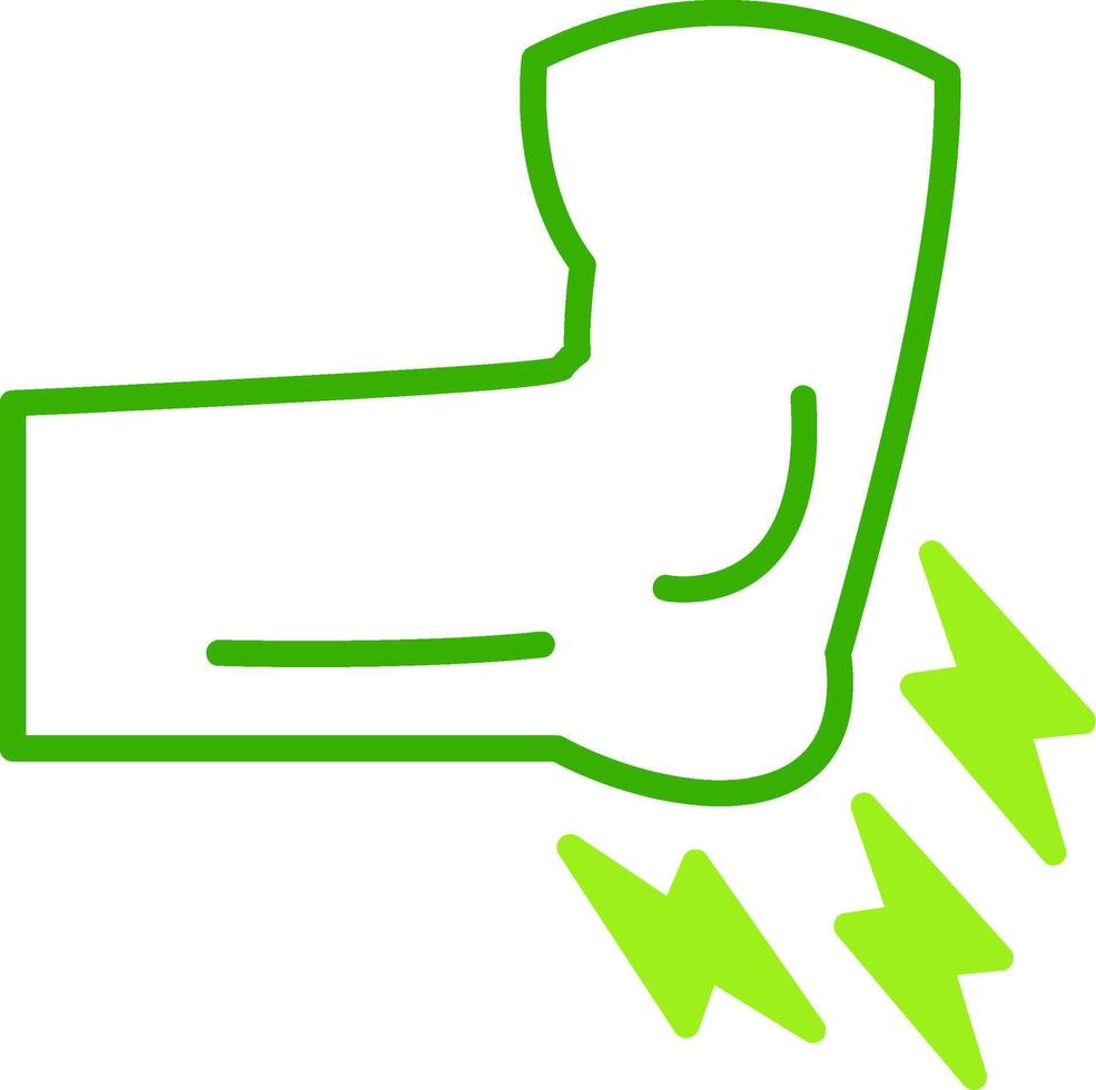 Elbow Pain Green Tone Icon vector