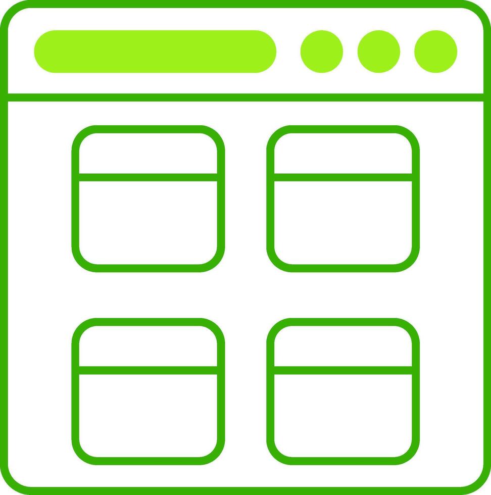 Webpage Green Tone Icon vector