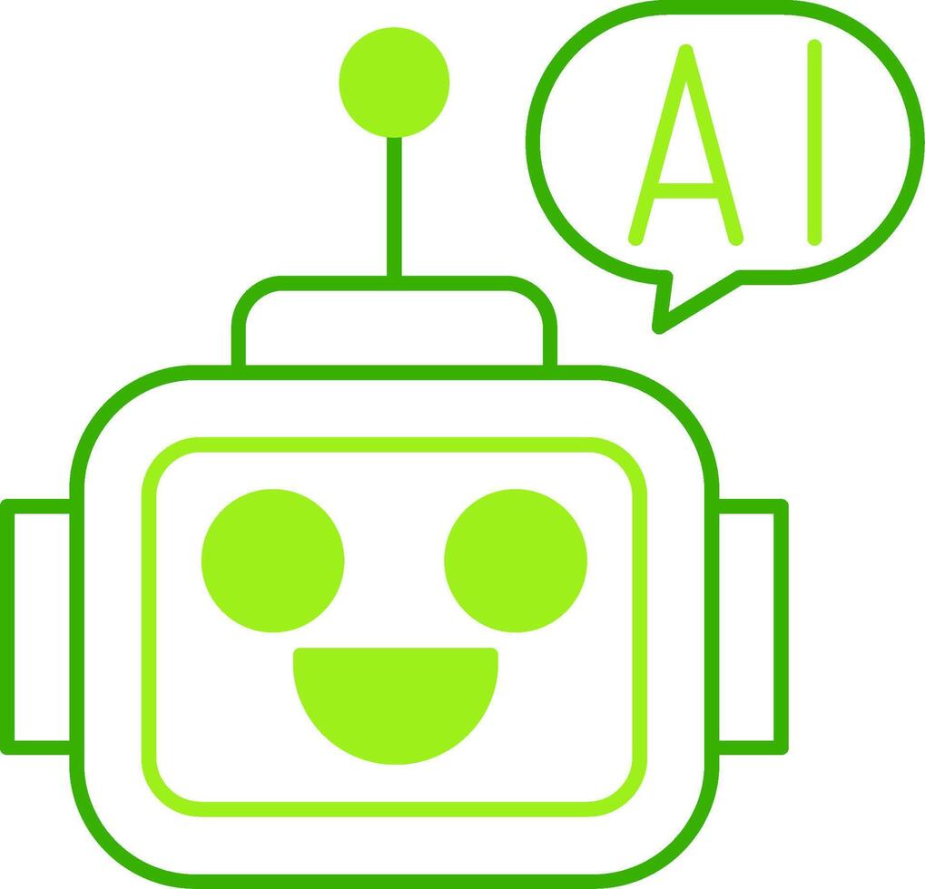 Ai Assistant Green Tone Icon vector