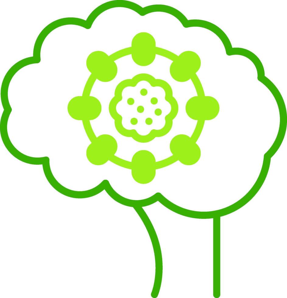 Brain Tumor Green Tone Icon vector