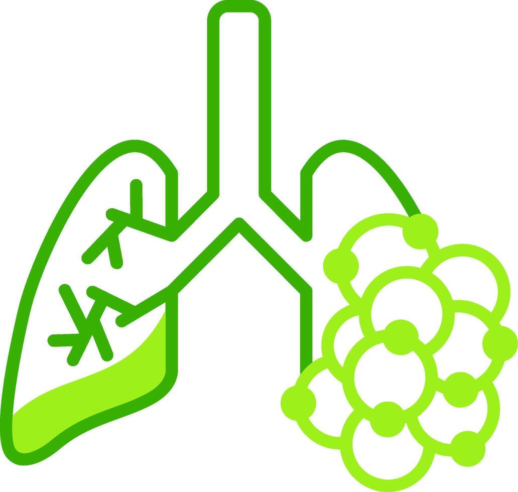 Bronchiectasis Green Tone Icon vector