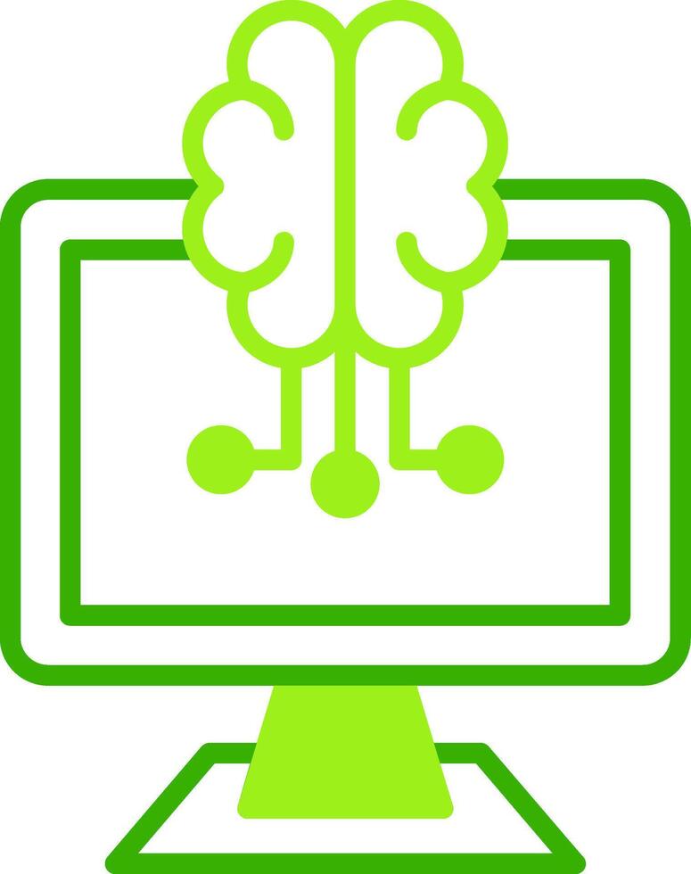 Artificial Intelligence Green Tone Icon vector