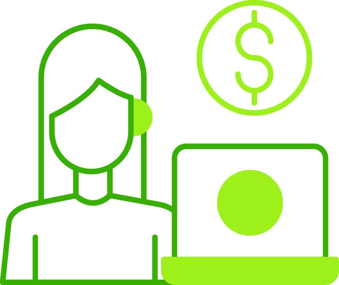 Freelancer Green Tone Icon vector