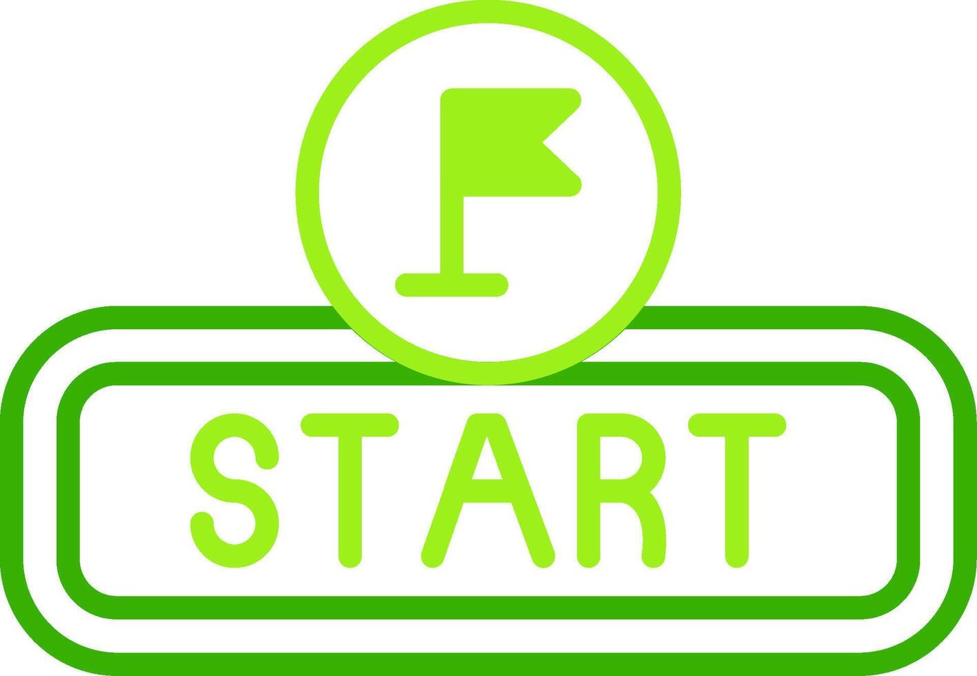 Start Green Tone Icon vector