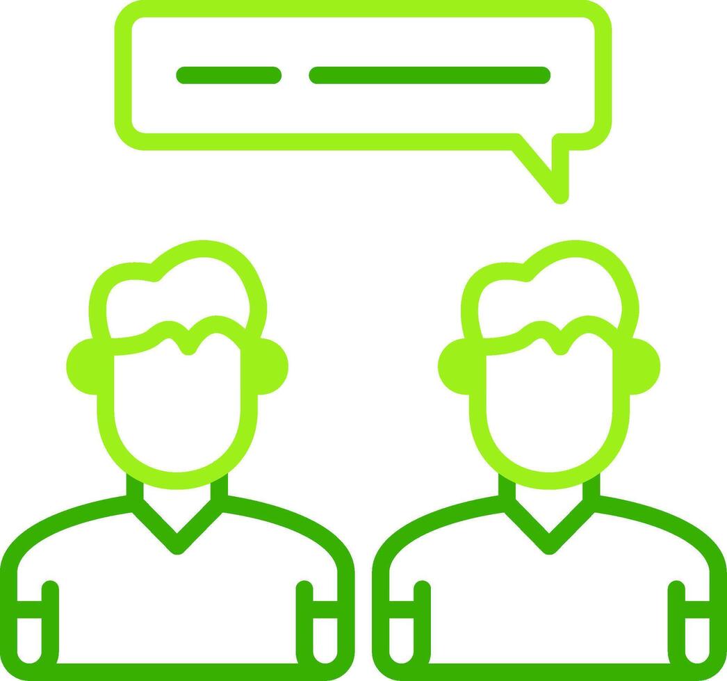 In Person Discussion Green Tone Icon vector