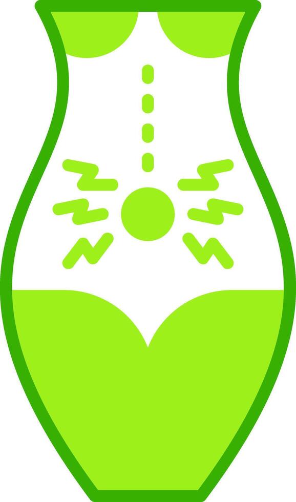 Belly Pain Green Tone Icon vector