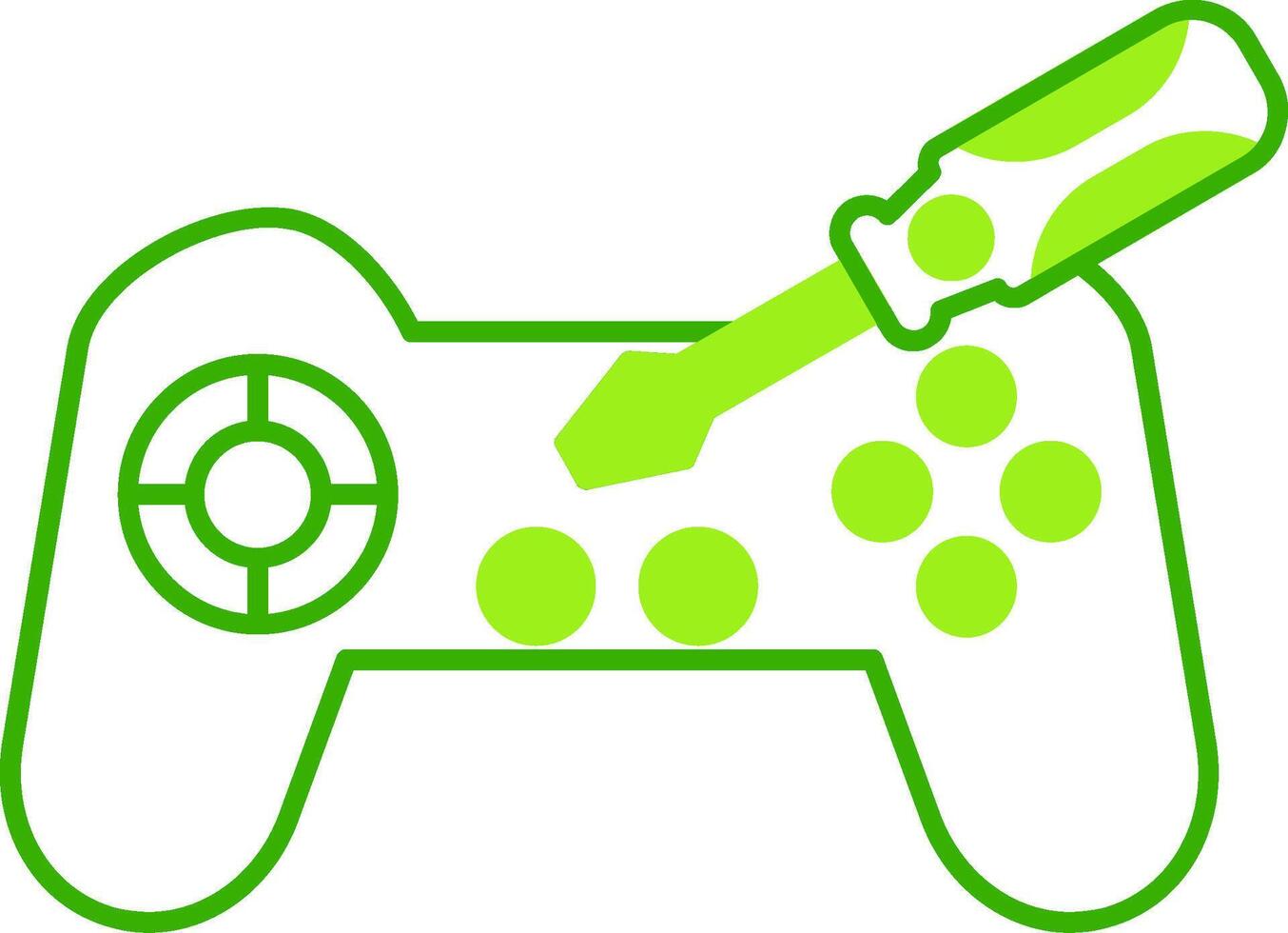 Joystick Repair Green Tone Icon vector