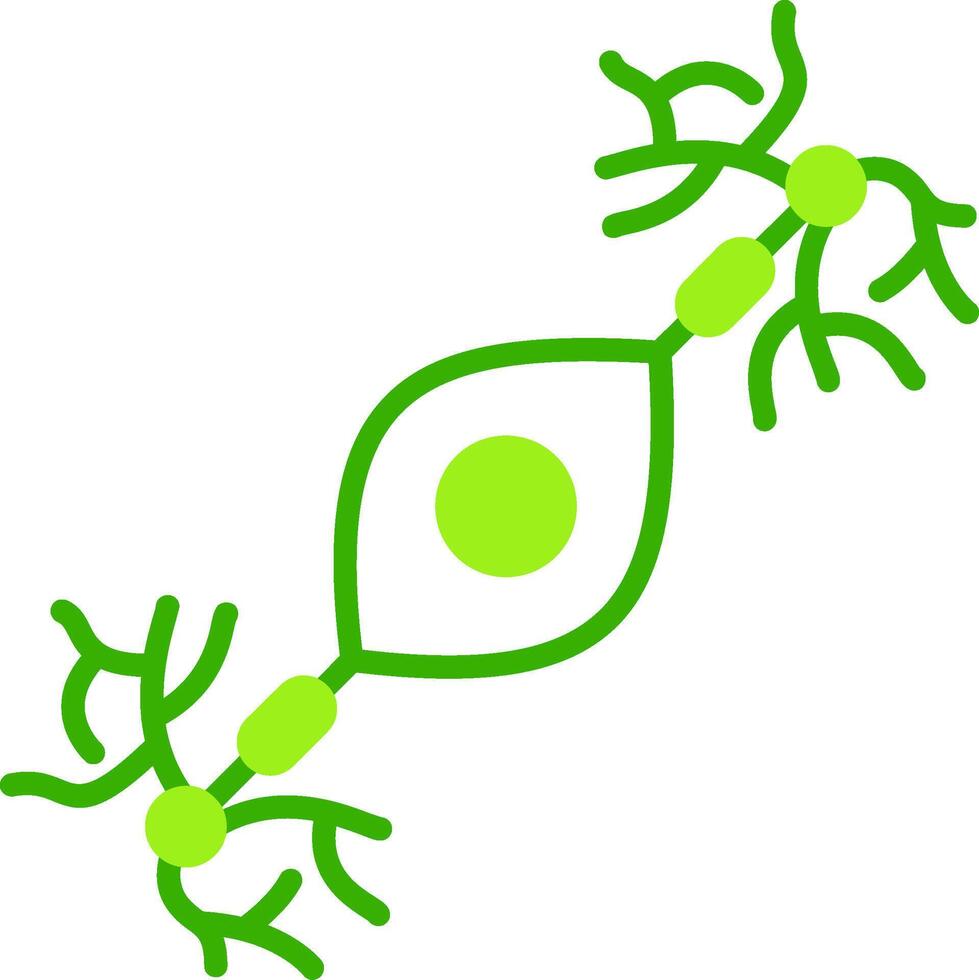 Bipolar Neuron Green Tone Icon vector