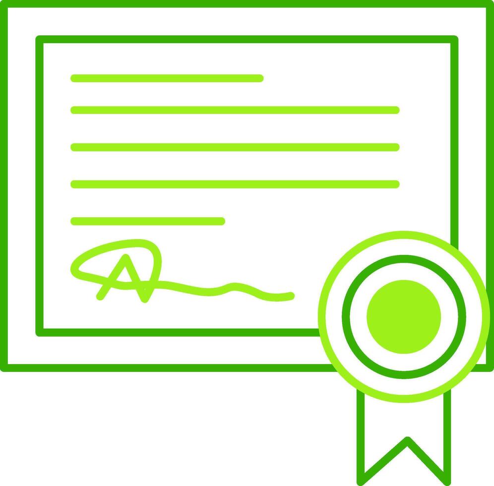 Diploma Certificate Green Tone Icon vector
