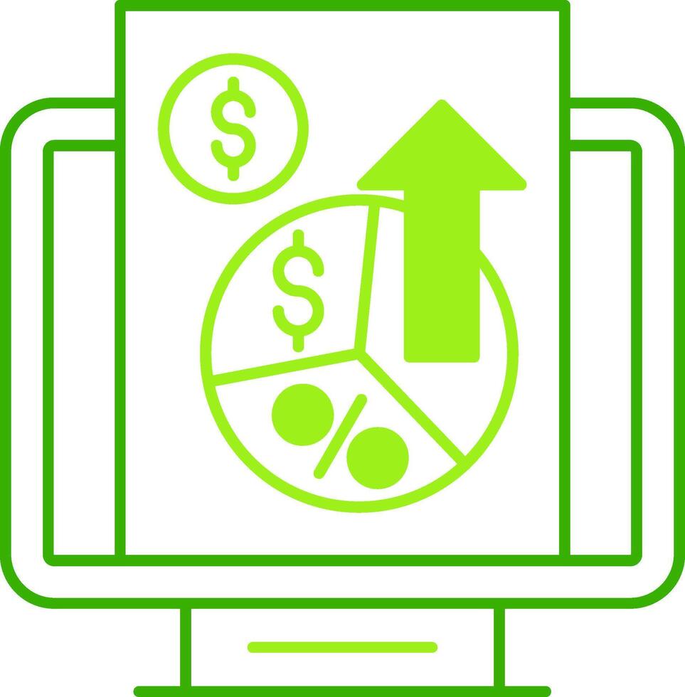 Profit Margin Green Tone Icon vector