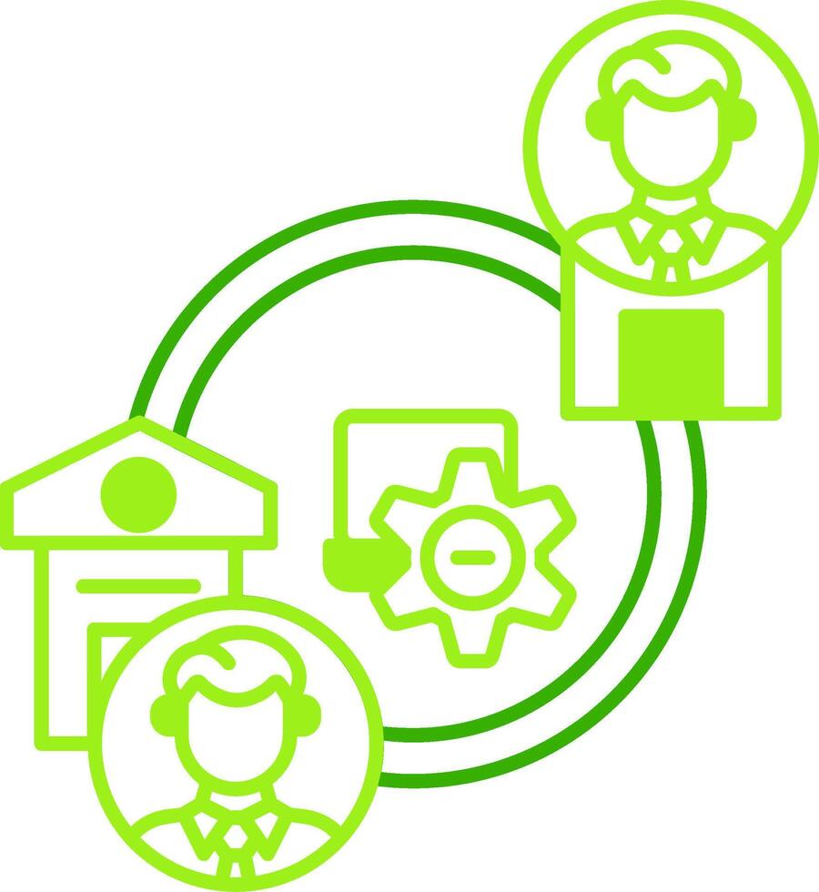 Hybrid Work Green Tone Icon vector