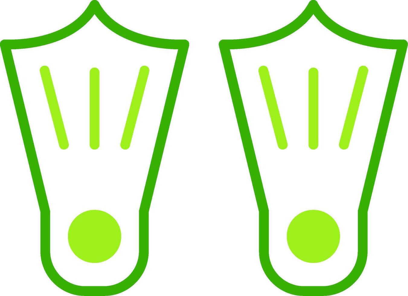 Swimming Fins Green Tone Icon vector