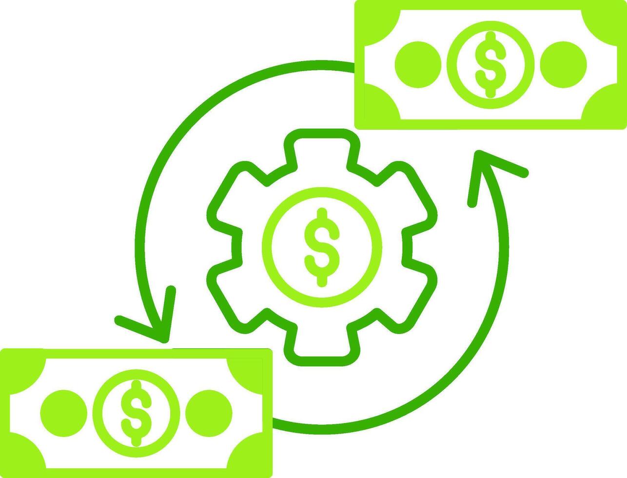 Cash Flow Green Tone Icon vector