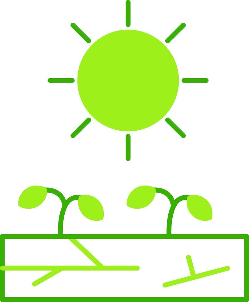 Desertification Green Tone Icon vector