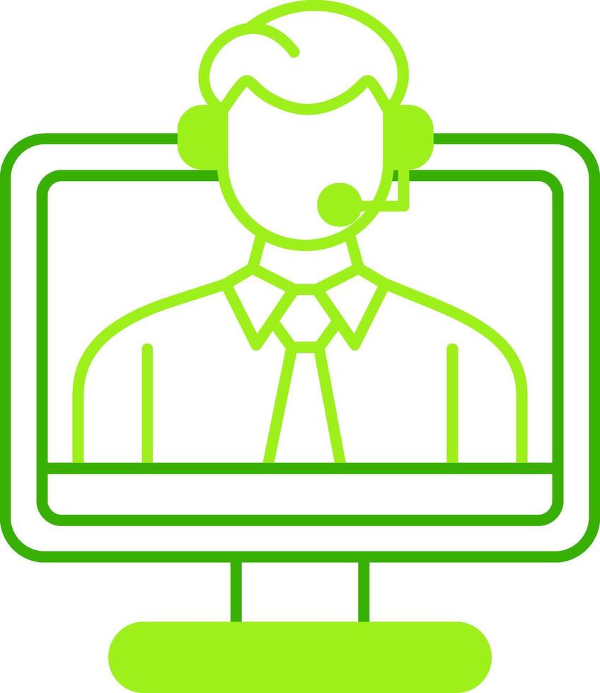 Remote Worker Green Tone Icon vector