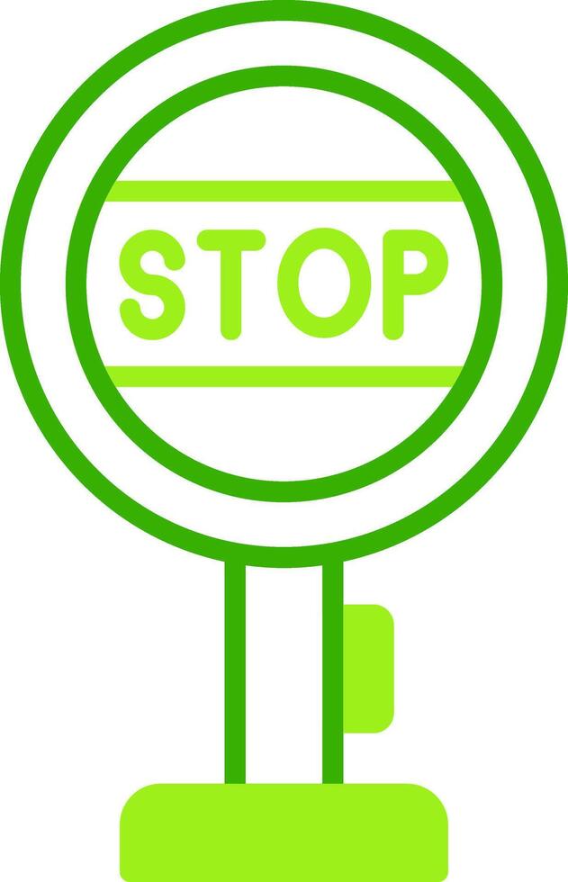 Stop Sign Board Green Tone Icon vector