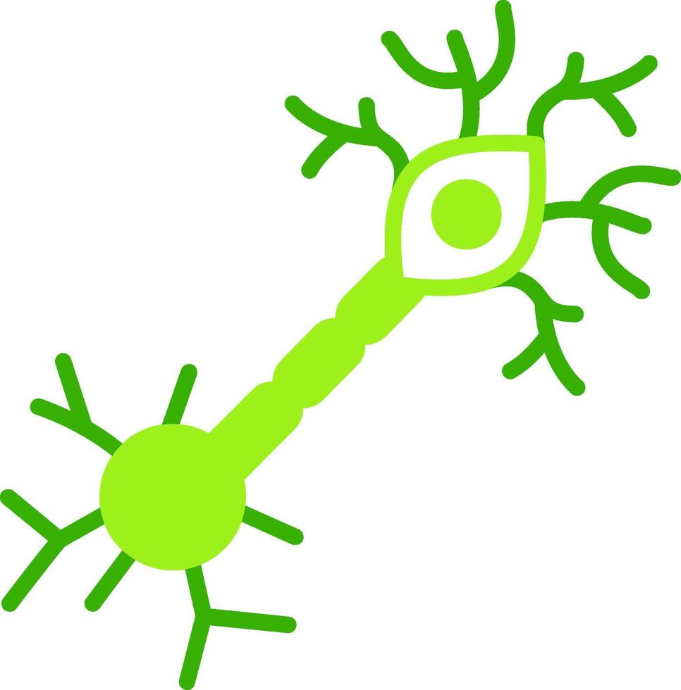 Multipolar Neuron Green Tone Icon vector