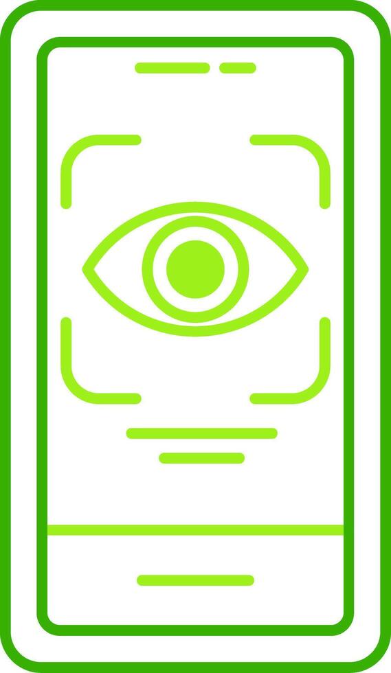 Retina Scanner Green Tone Icon vector