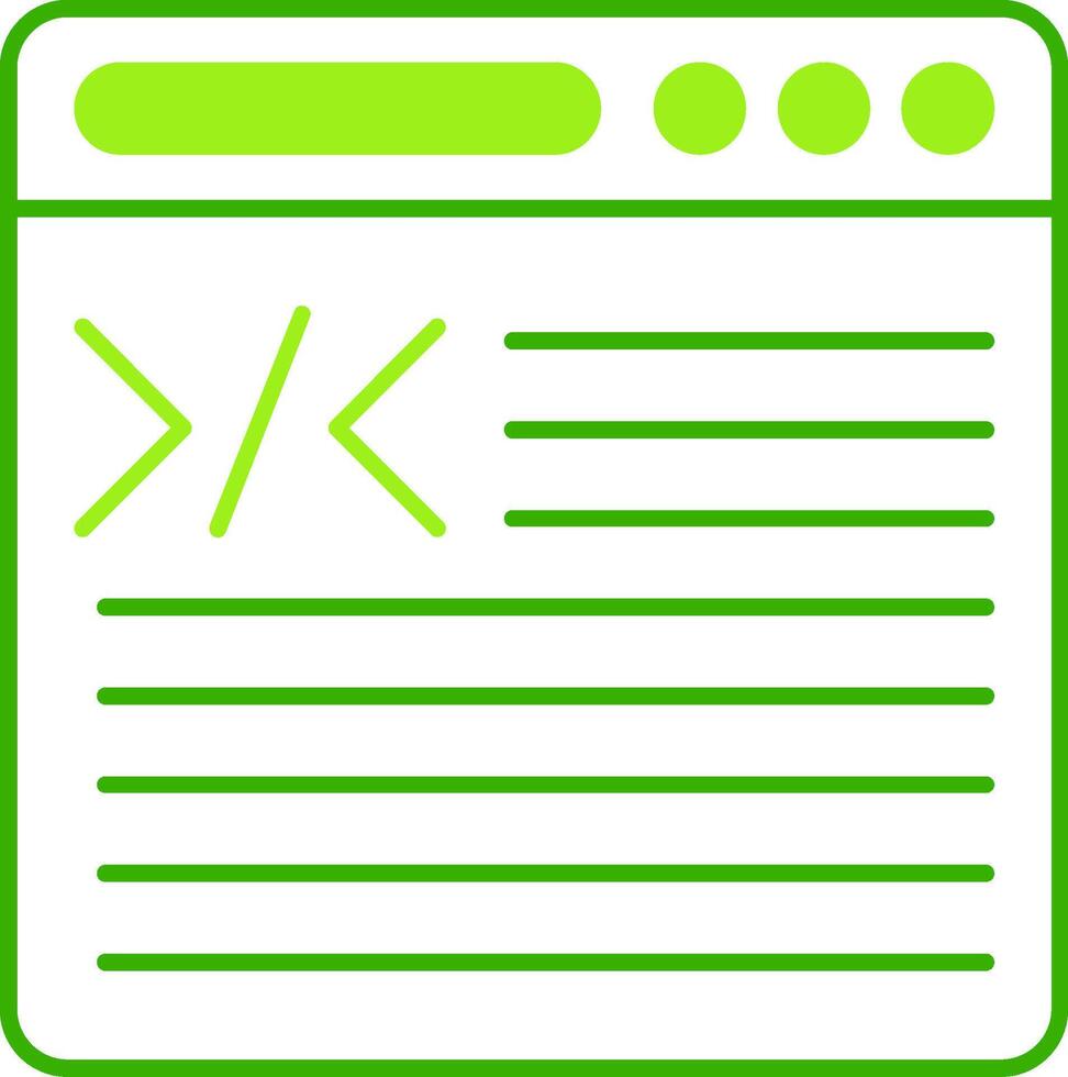 Coding Green Tone Icon vector