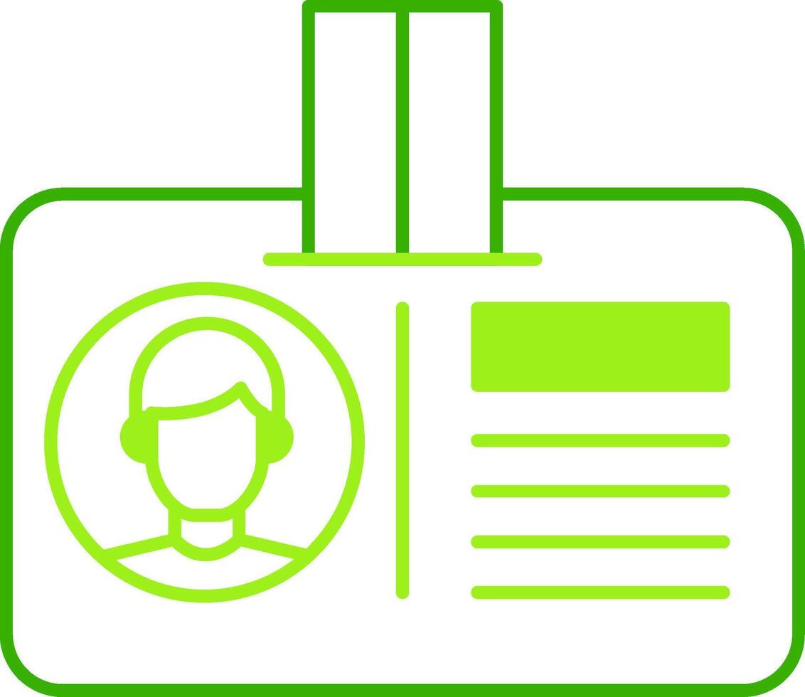 Id Card Green Tone Icon vector