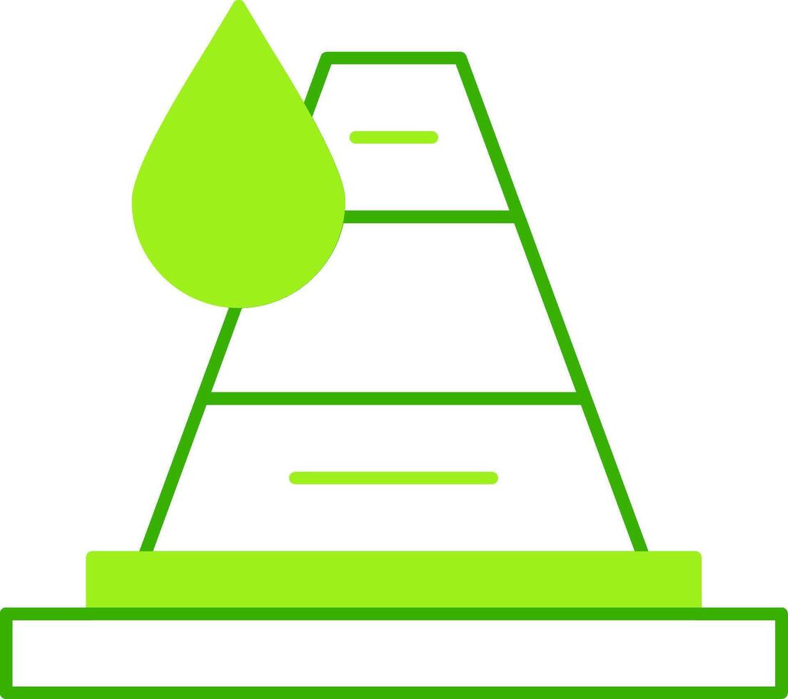 Traffic Cone Green Tone Icon vector