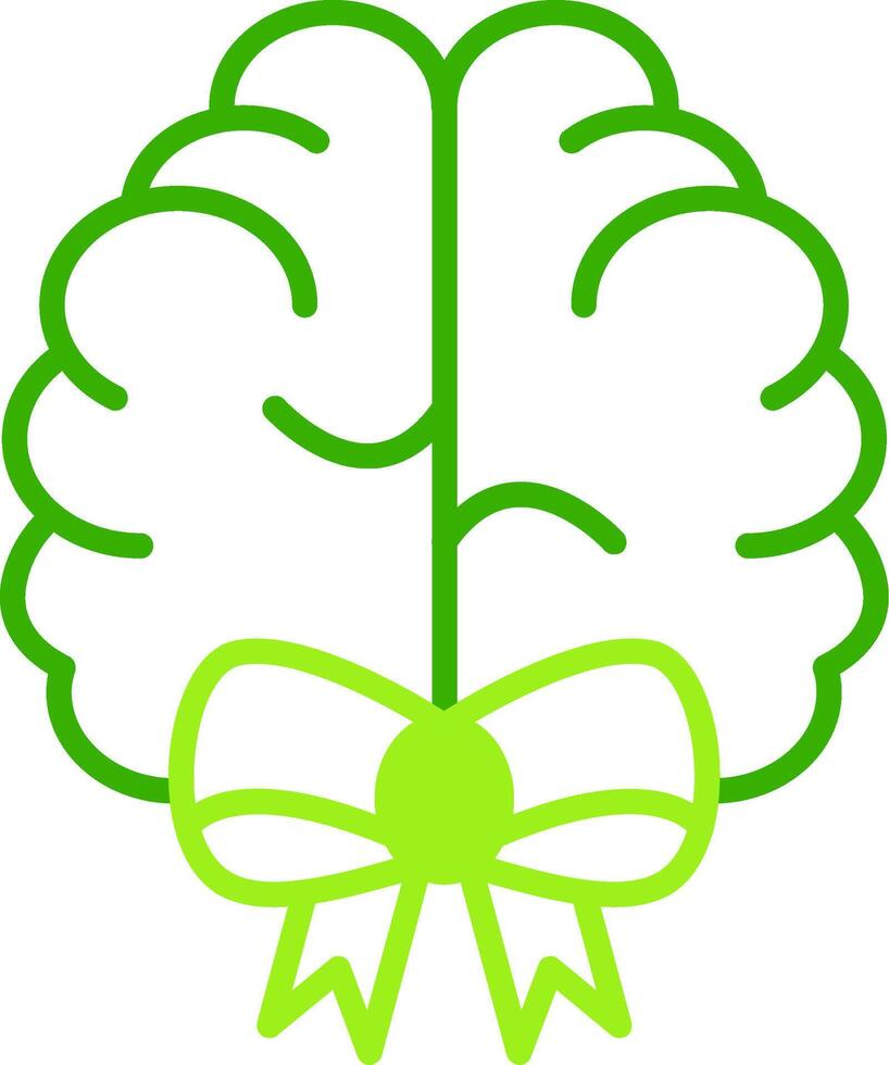 Brain Ribbon Green Tone Icon vector