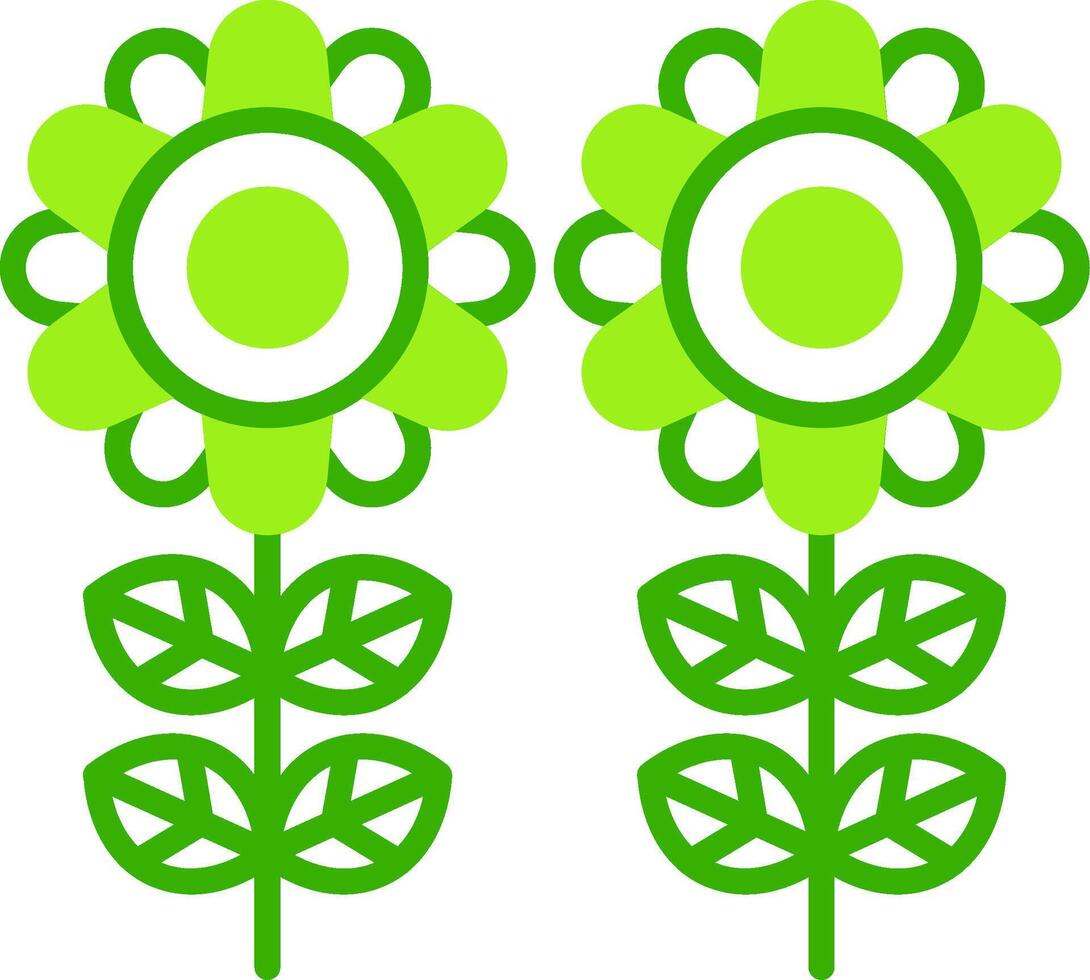 Flower Green Tone Icon vector