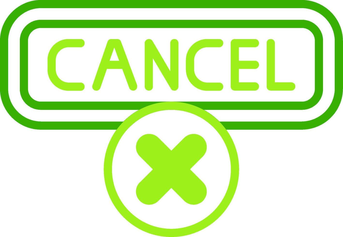 Cancel Green Tone Icon vector
