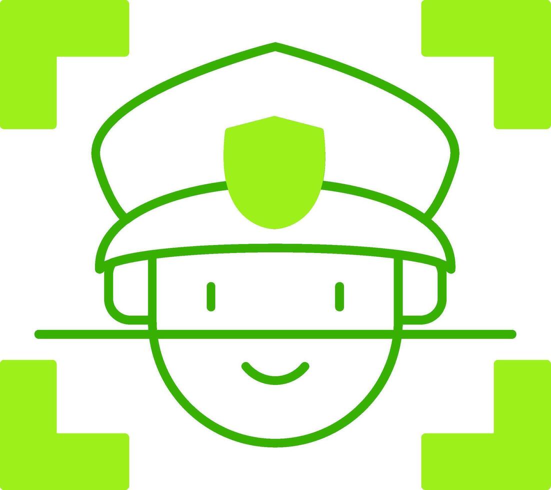 Face Recognition Green Tone Icon vector
