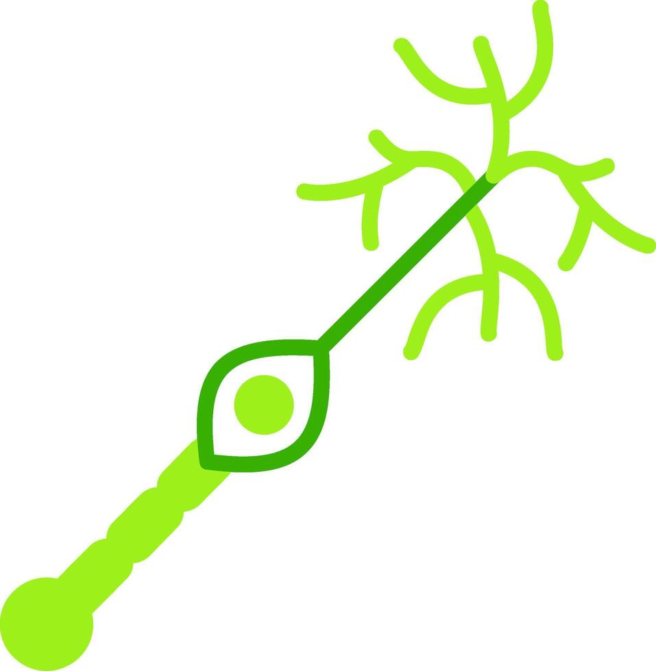 Unipolar Neuron Green Tone Icon vector