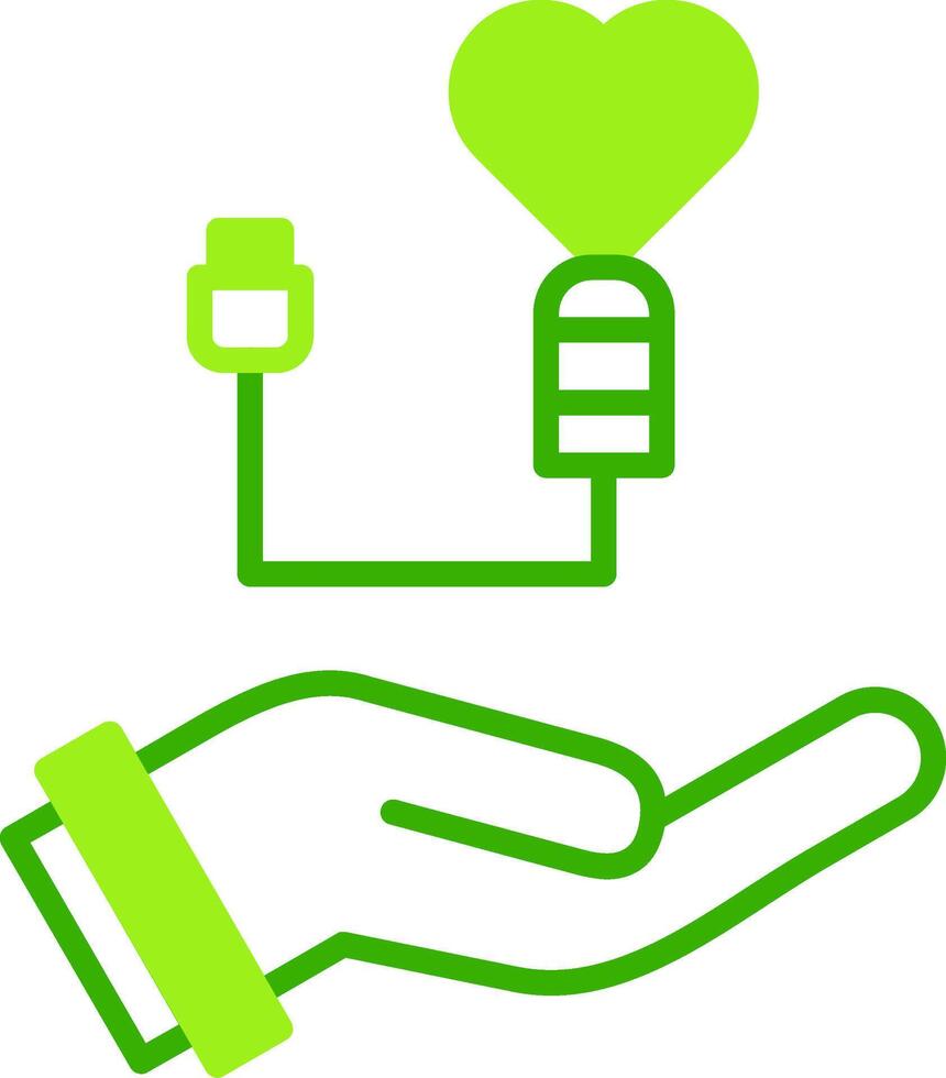 Heart Checkup Green Tone Icon vector
