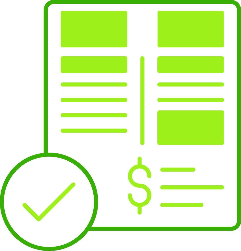 Balance Sheet Green Tone Icon vector