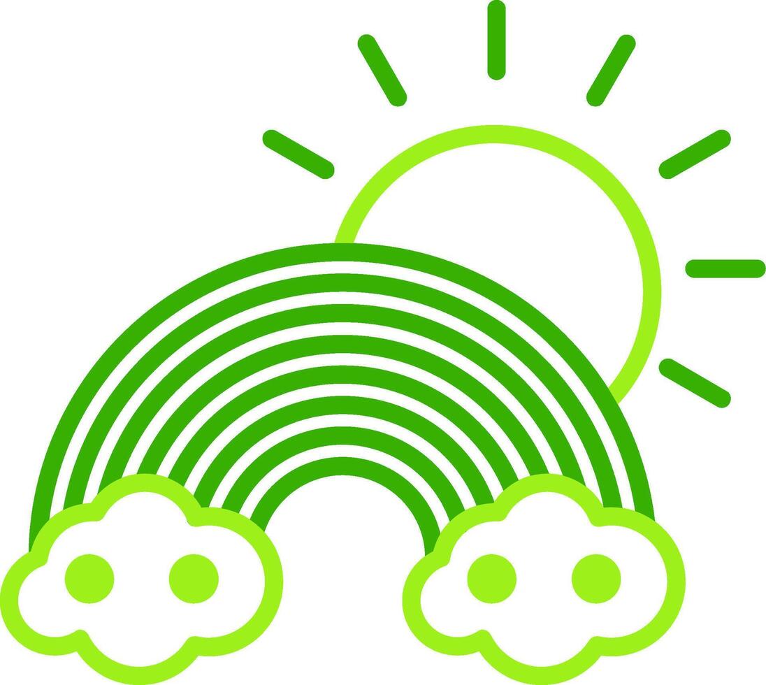 Rainbow Green Tone Icon vector