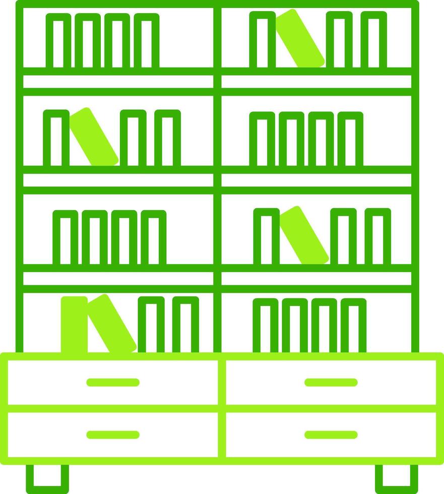 Book Shelf Green Tone Icon vector