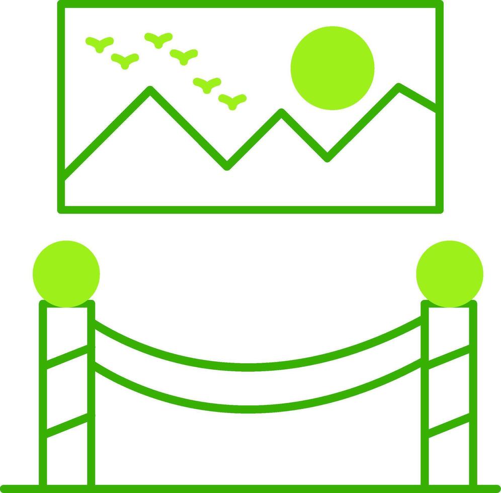 Art Exhibition Green Tone Icon vector