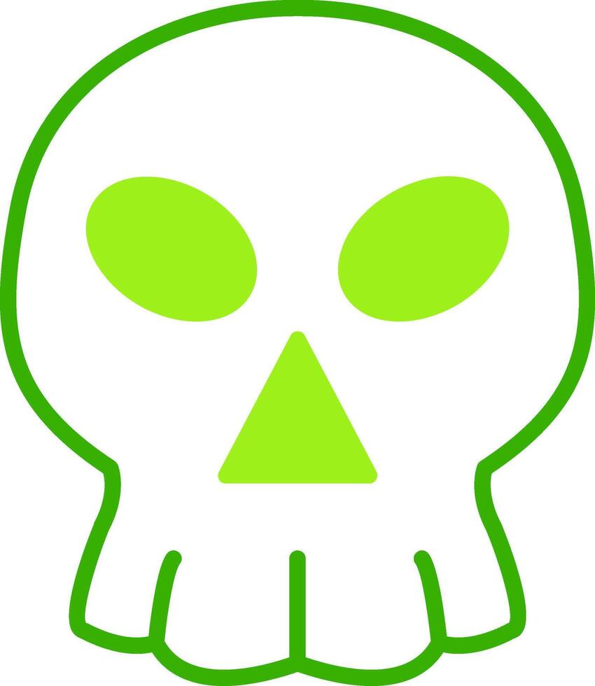 Skull Green Tone Icon vector